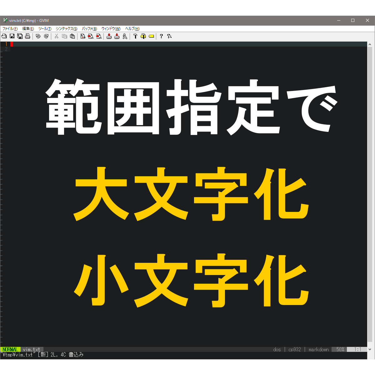 アイキャッチ：範囲指定で大文字化小文字化