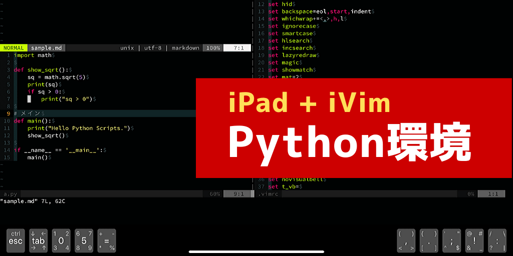 iVimで利用できるPythonとPythonモジュール
